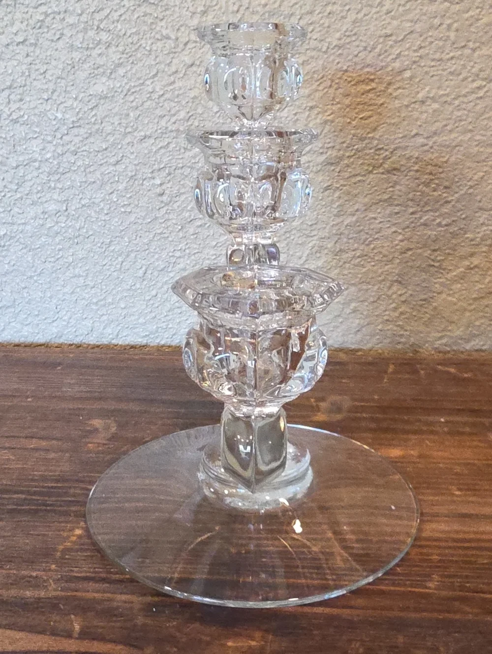 Vintage Heisey Cascade #142 3-lite Crystal Candlestick Holder